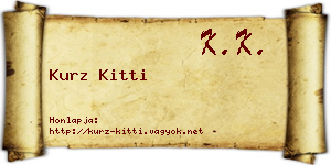Kurz Kitti névjegykártya